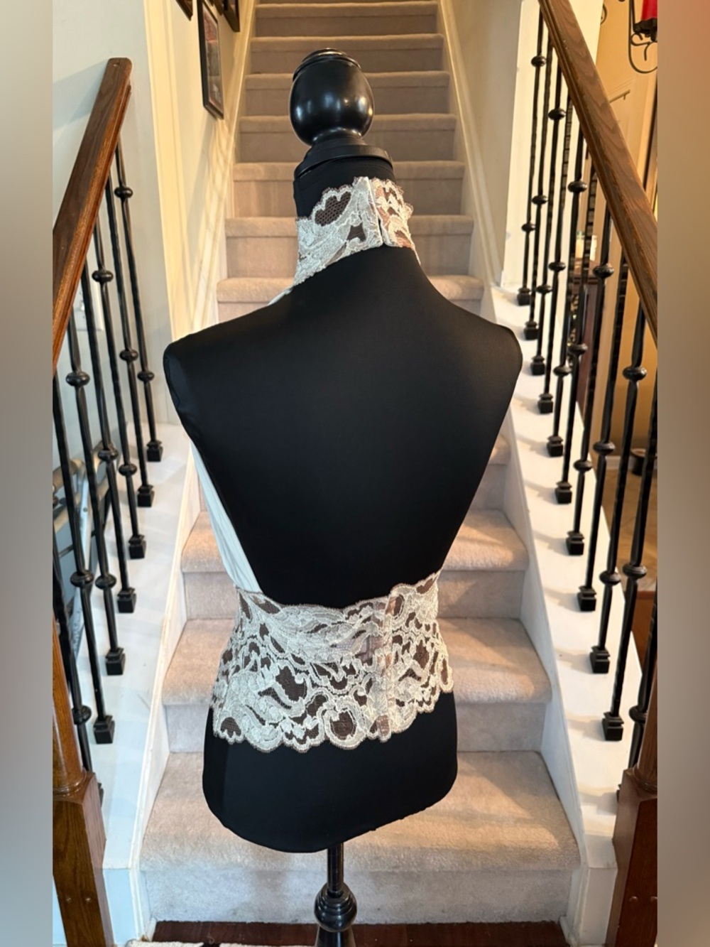 Moda International White Lace Halter Camisole - Picture 3 of 6
